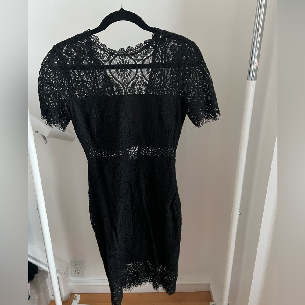 Black lace dress.